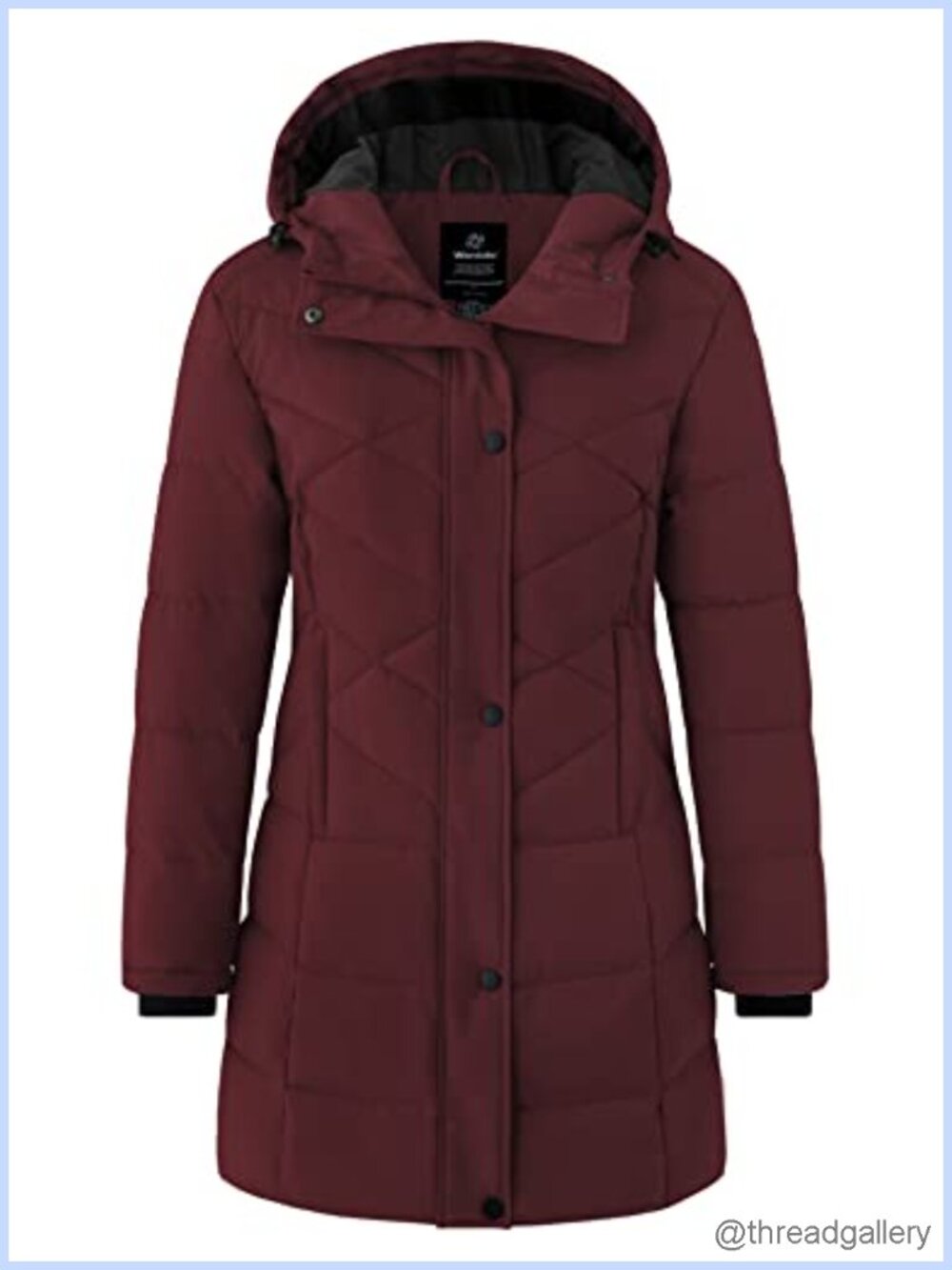 Women's Long Waterproof Puffer Jacket Quilted Winter Parka Hooded Warm Coat